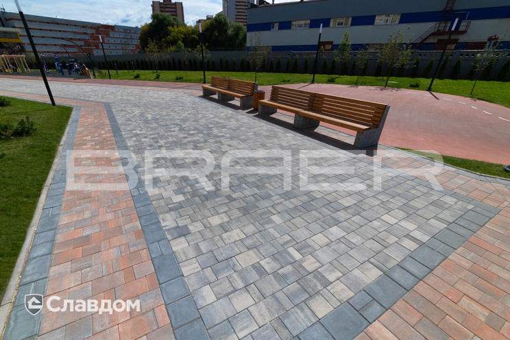 Плитка тротуарная BRAER Старый город Ландхаус Color Mix Туман, толщина 60 мм