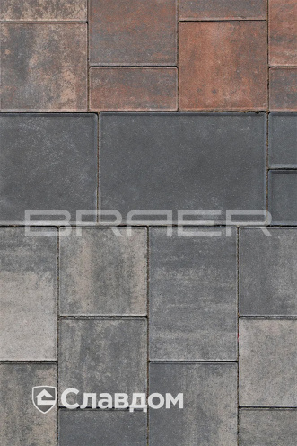 Плитка тротуарная BRAER Старый город Ландхаус Color Mix Туман, толщина 60 мм