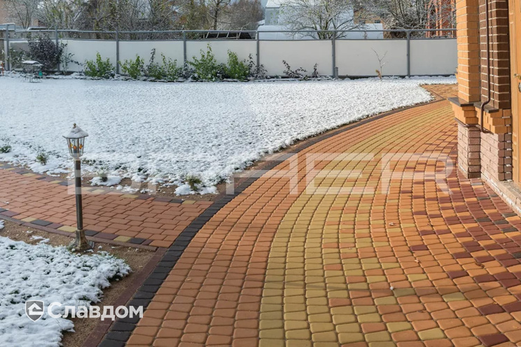 Плитка тротуарная BRAER Классико круговая винный, 73*110*115*60 мм