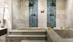 SPA-зона с применением плитки Gres Aragon Itaca Gris и Ocean Green River